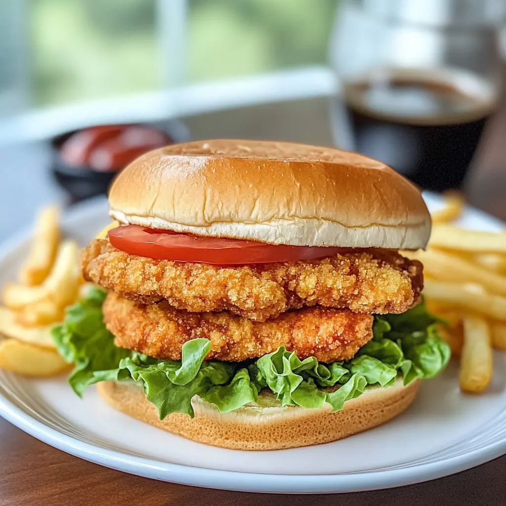 Copycat Chick-fil-A Sandwich on a toasted bun with pickles, crispy golden chicken in clean centered hero view