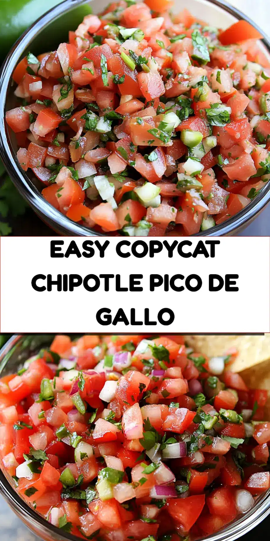 Copycat Chipotle Pico de Gallo Recipe Easy Fresh Salsa 7 COPYCAT CHIPOTLE PICO DE GALLO centered hero view, clean and uncluttered