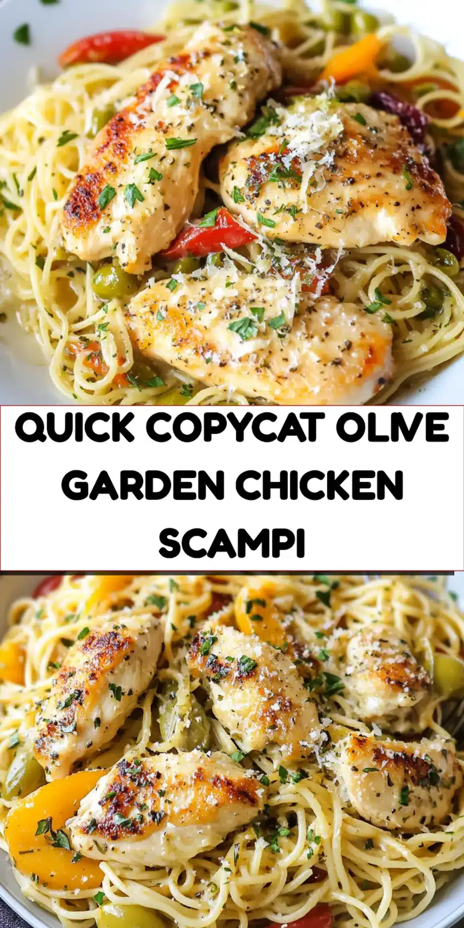 Copycat Olive Garden Chicken Scampi Recipe Easy and Delicious 7 COPYCAT OLIVE GARDEN CHICKEN SCAMPI centered hero view, clean and uncluttered