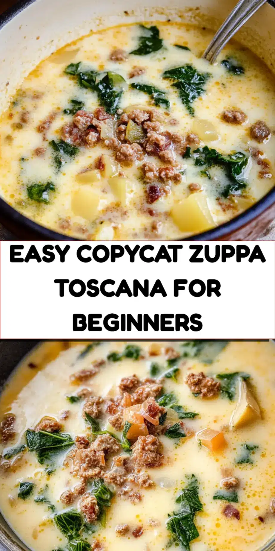Copycat Zuppa Toscana Recipe - Easy Homemade Comfort 7 Copycat Zuppa Toscana soup with bacon, sausage, and kale in creamy broth