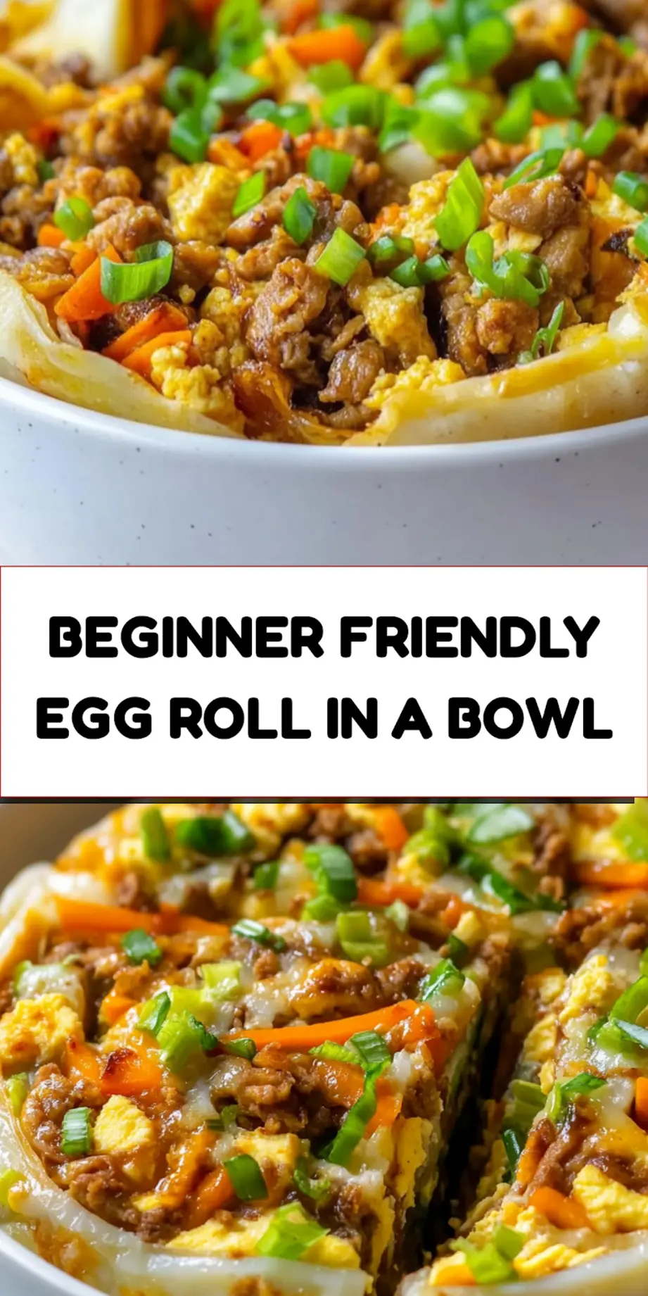 Easy Egg Roll in a Bowl Recipe Ready in 20 Minutes 7 Egg Roll in a Bowl centered hero view, clean and uncluttered pin