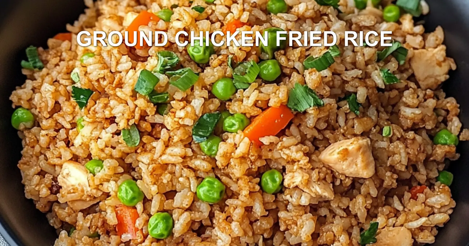 GROUND CHICKEN FRIED RICE centered hero view, clean and uncluttered