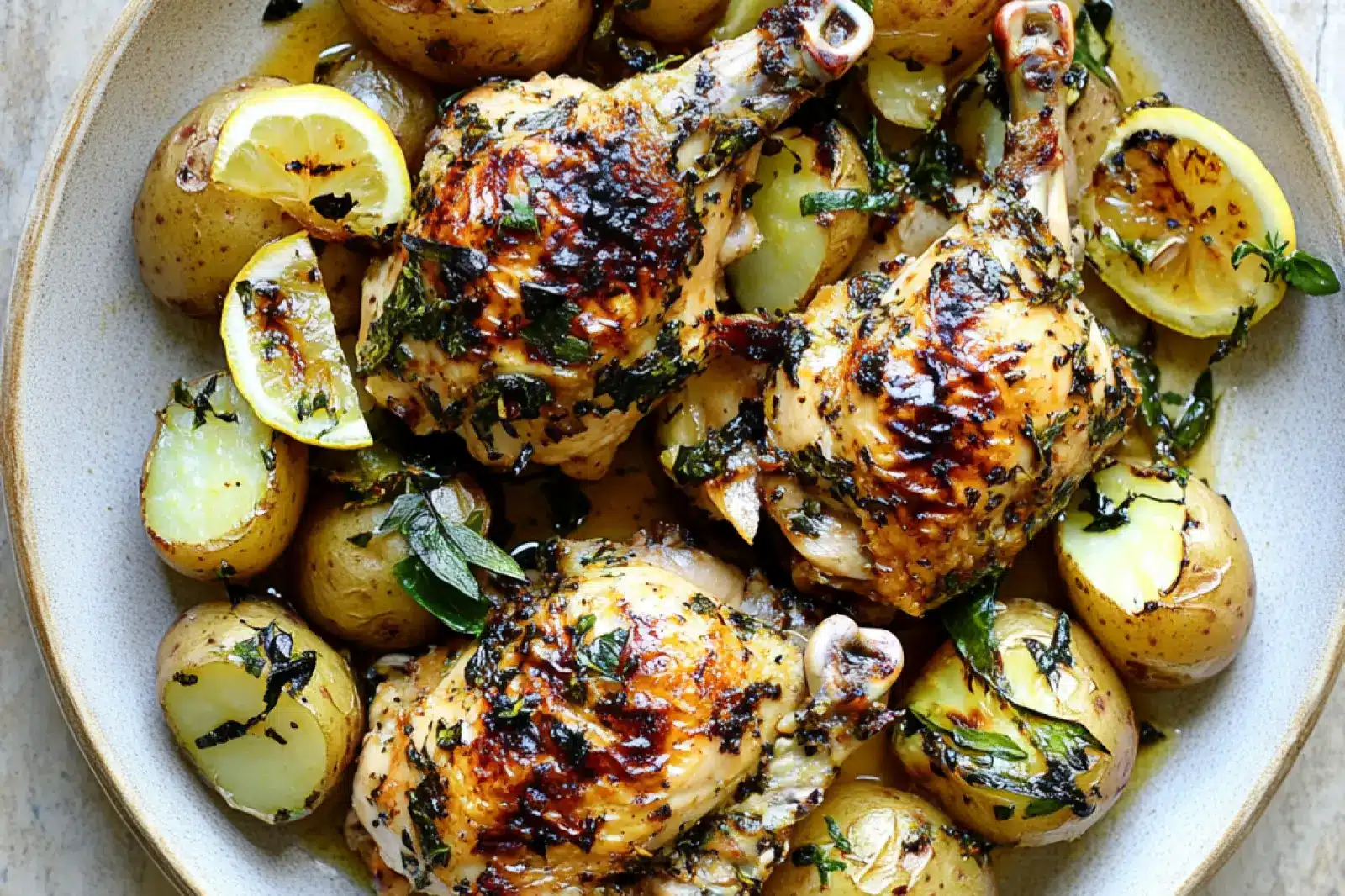 Lemon Herb Chicken with Leeks Potatoes Easy Weeknight Dinner