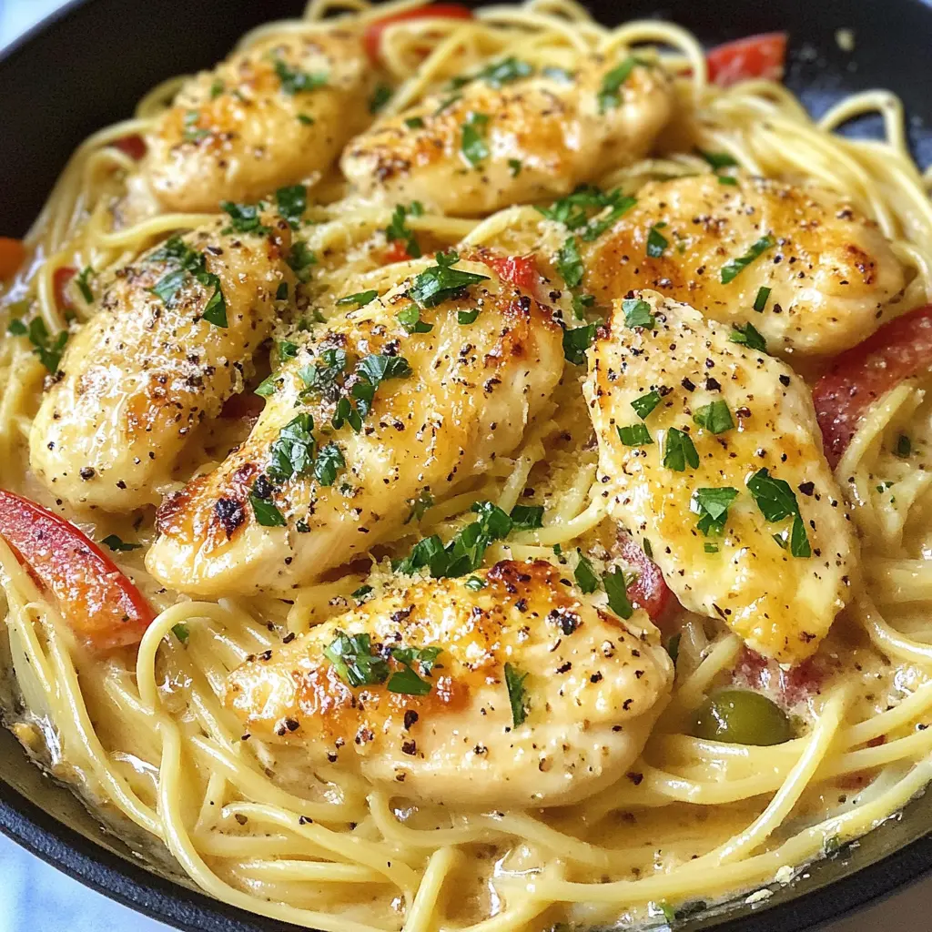 OLIVE GARDEN CHICKEN SCAMPI centered hero view, clean and uncluttered