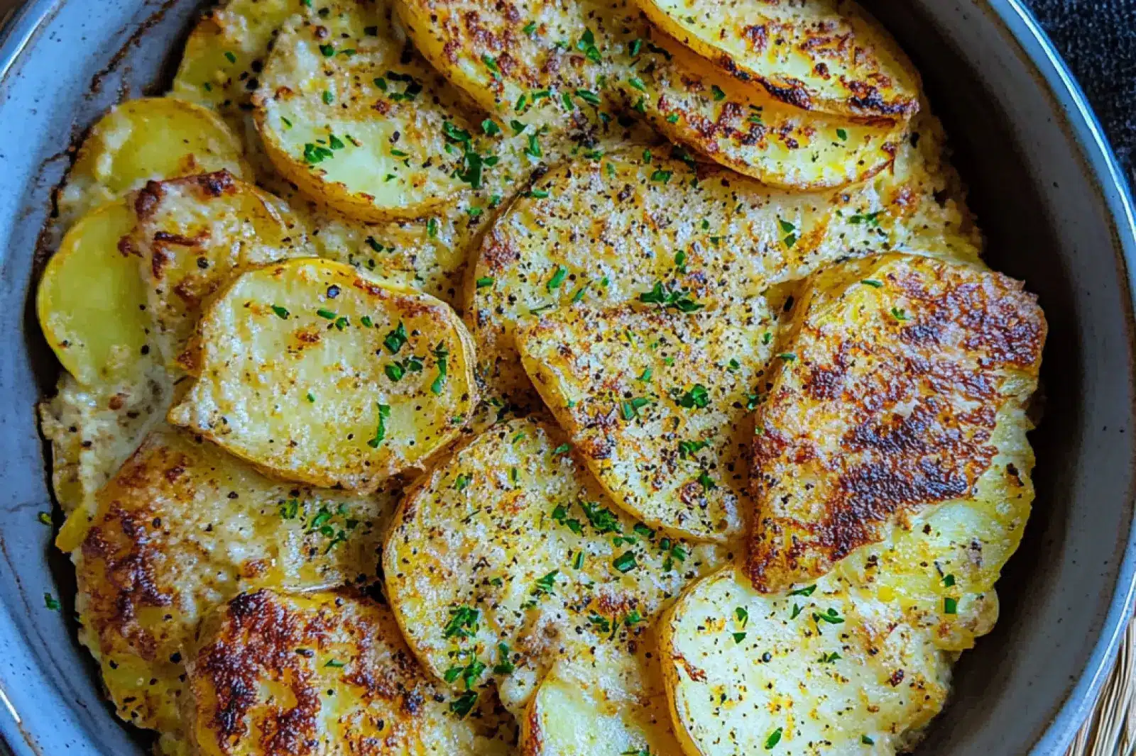 ONE DISH SWEET POTATO CHICKEN GRATIN centered hero view, clean and uncluttered