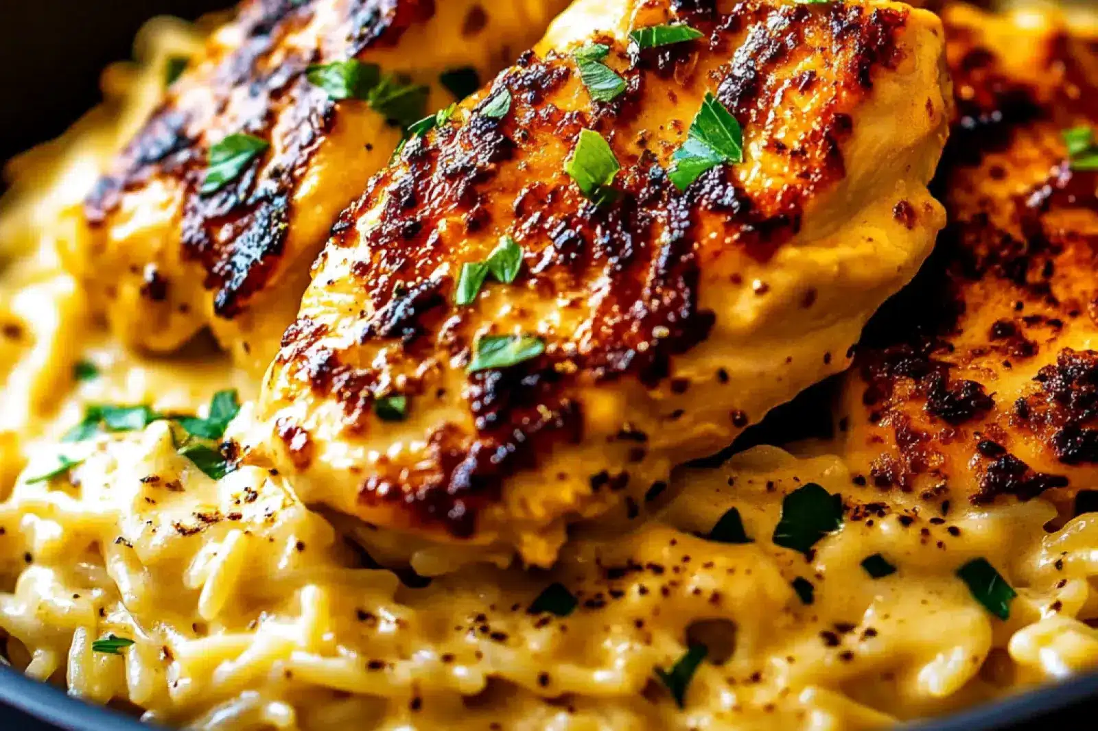 One-Pot Cajun Chicken Alfredo Orzo Easy Weeknight Dinner