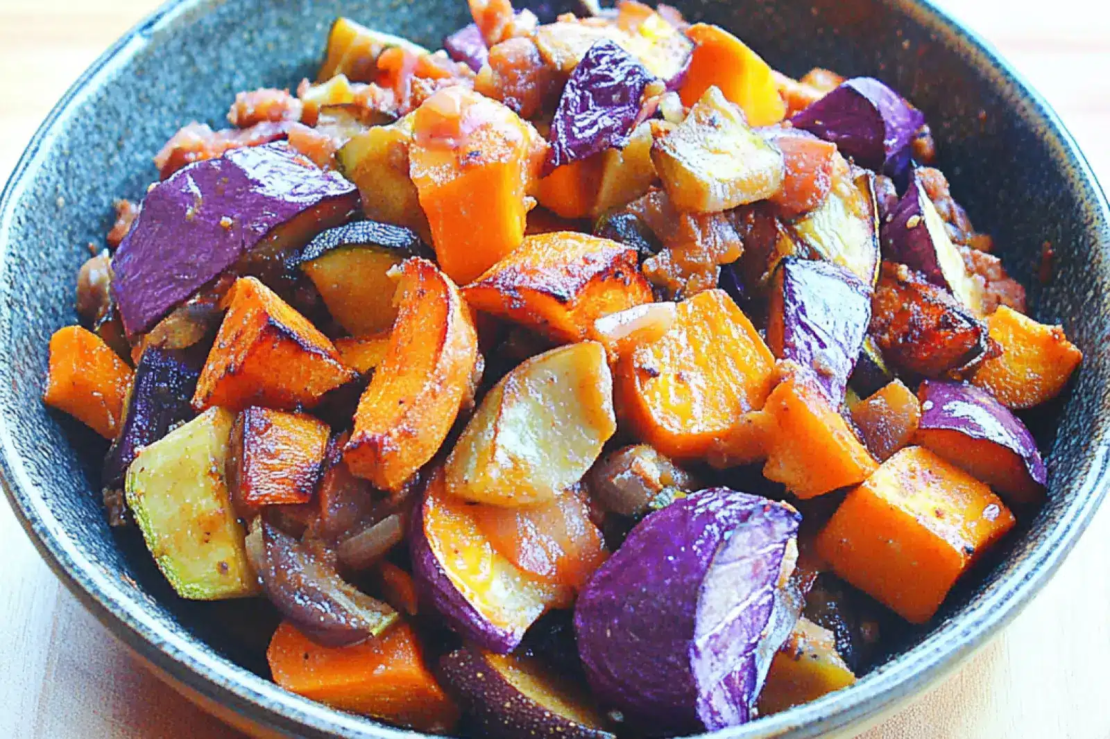 PALEO EASY VEGETABLE SCRAMBLE centered hero view, clean and uncluttered