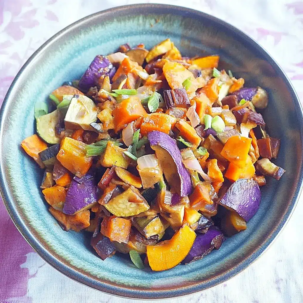 Paleo Easy Vegetable Scramble Recipe for Happy Mornings 6 PALEO EASY VEGETABLE SCRAMBLE centered hero view, clean and uncluttered