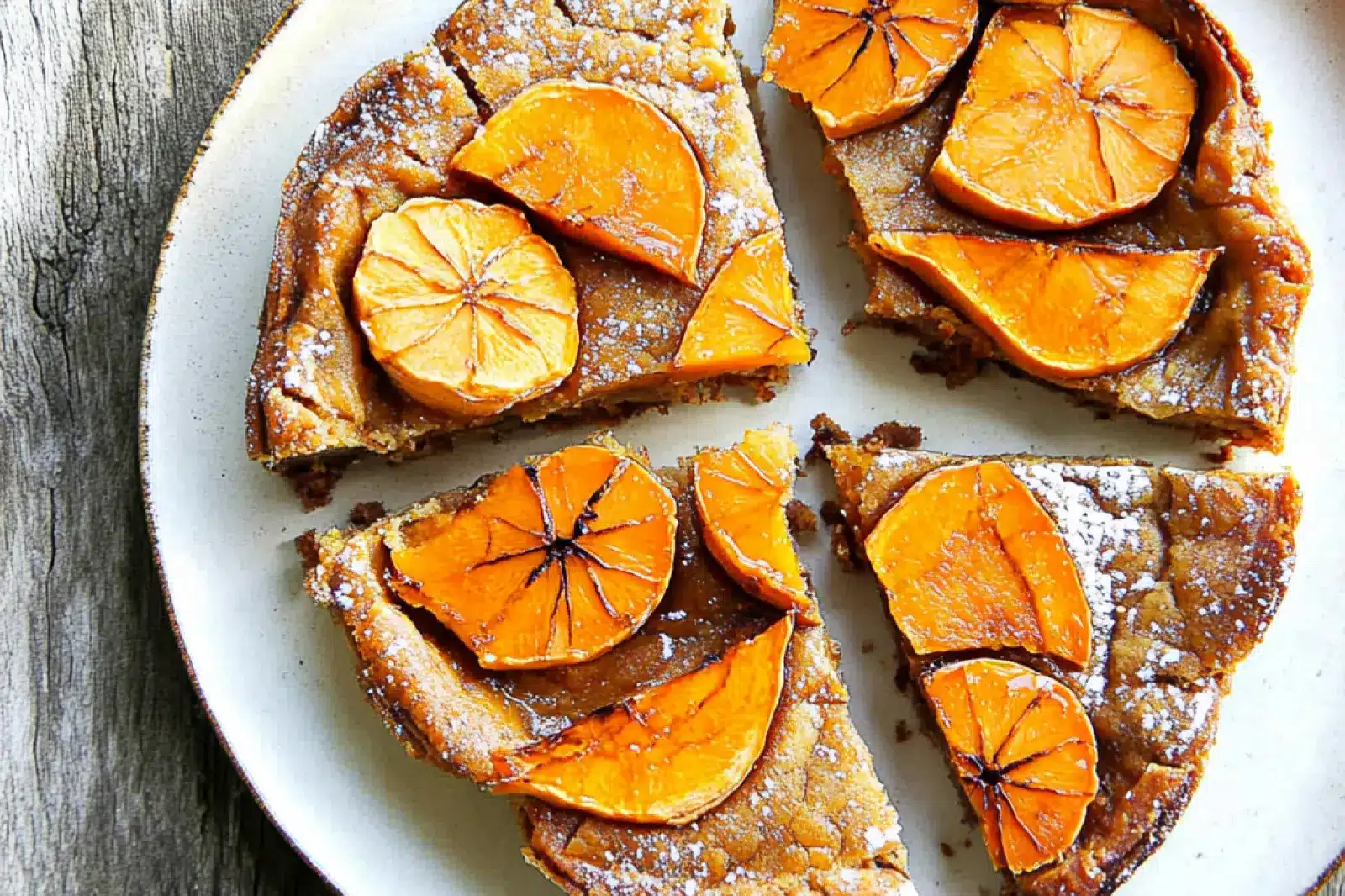 RUSTIC PERSIMMON GALETTE PALEO AIP GLUTEN FREE centered hero view, clean and uncluttered