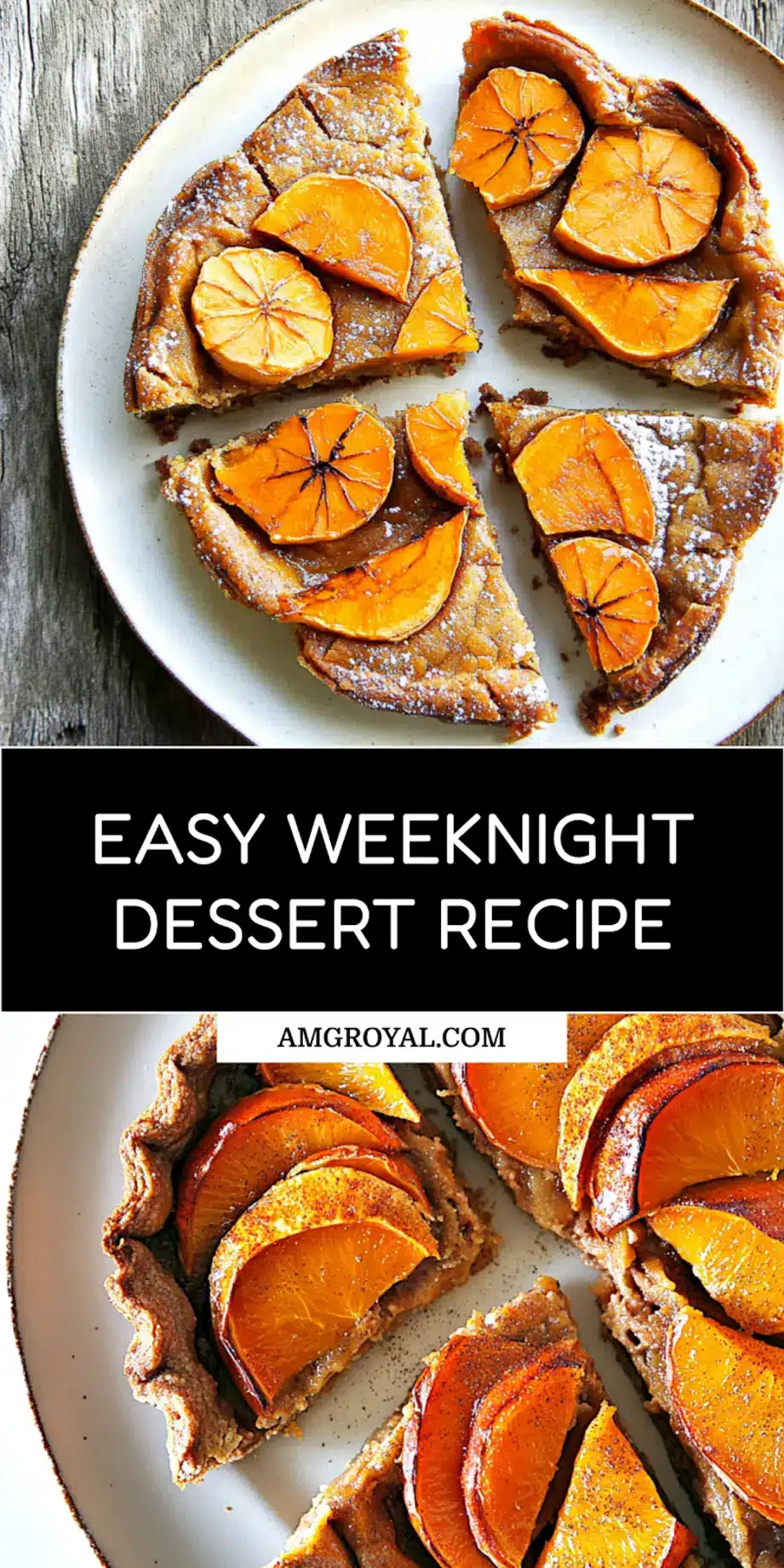 Rustic Persimmon Galette Paleo AIP Gluten Free Easy Recipe 7 Rustic Persimmon Galette Paleo AIP Gluten Free centered hero view, clean and uncluttered pin