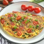 10 MINUTE AIR FRYER OMELETTE centered hero view, clean and uncluttered