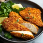 AIR FRYER CRISPY CHICKEN BREAST centered hero view, clean and uncluttered