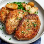 AIR FRYER PORK CHOPS centered hero view, clean and uncluttered