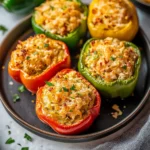 AIR FRYER STUFFED PEPPERS centered hero view, clean and uncluttered
