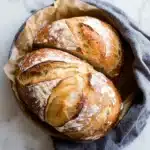 ARTISAN BREAD RECIPE centered hero view, clean and uncluttered