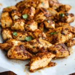 COPYCAT CHIPOTLE CHICKEN RECIPE centered hero view, clean and uncluttered