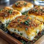 CRISPY AIR FRYER PARMESAN CRUSTED COD centered hero view, clean and uncluttered