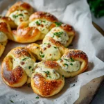 MOZZARELLA STUFFED SOFT PRETZELS centered hero view, clean and uncluttered