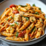 SPICY CHICKEN CHIPOTLE PASTA COPYCAT centered hero view, clean and uncluttered