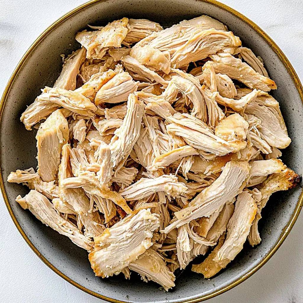 Slow Cooker Shredded Chicken Easy Weeknight Dinner 6 SLOW COOKER SHREDDED CHICKEN centered hero view, clean and uncluttered