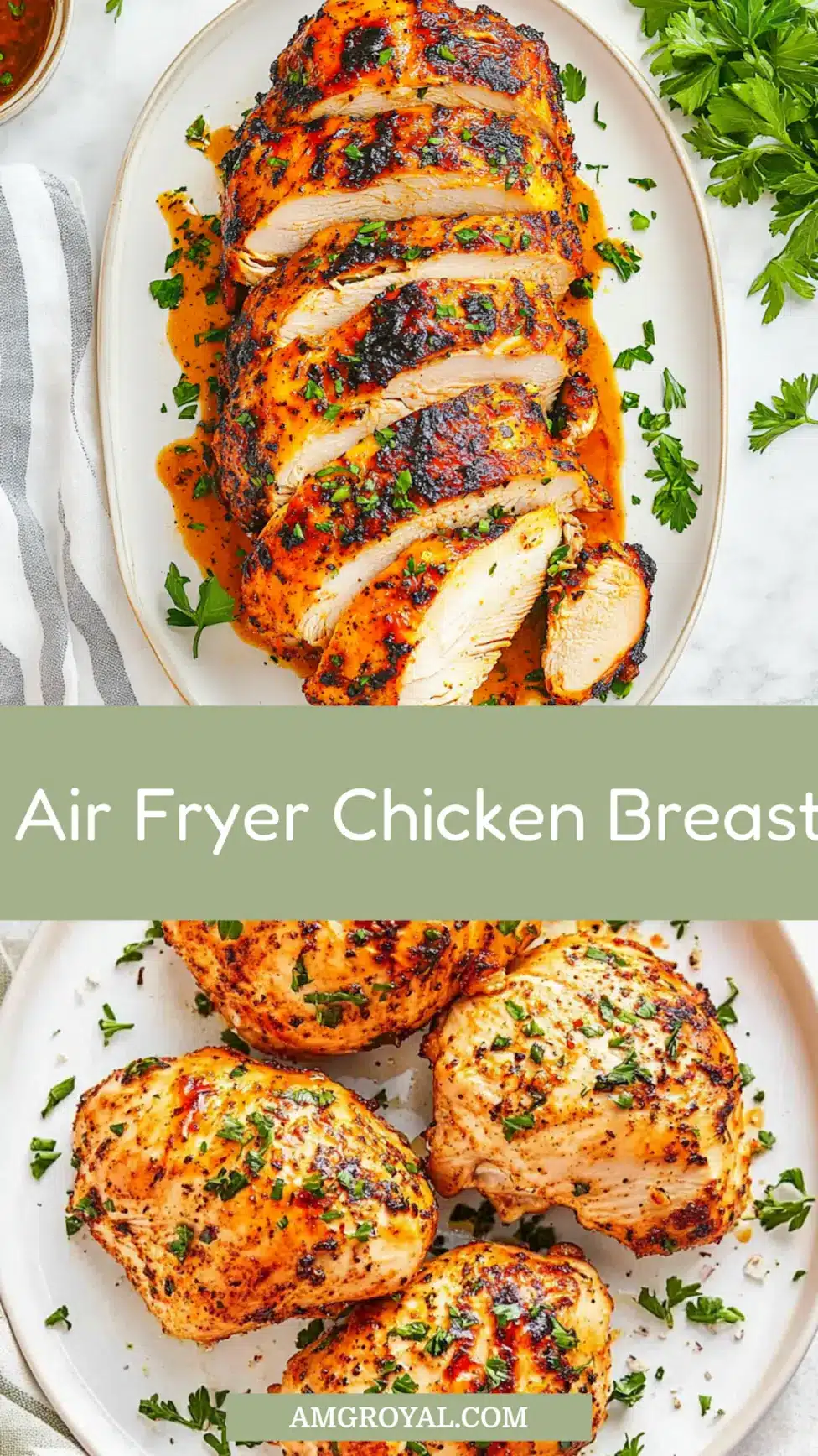 AIR FRYER CHICKEN BREAST EASY centered hero view, clean and uncluttered