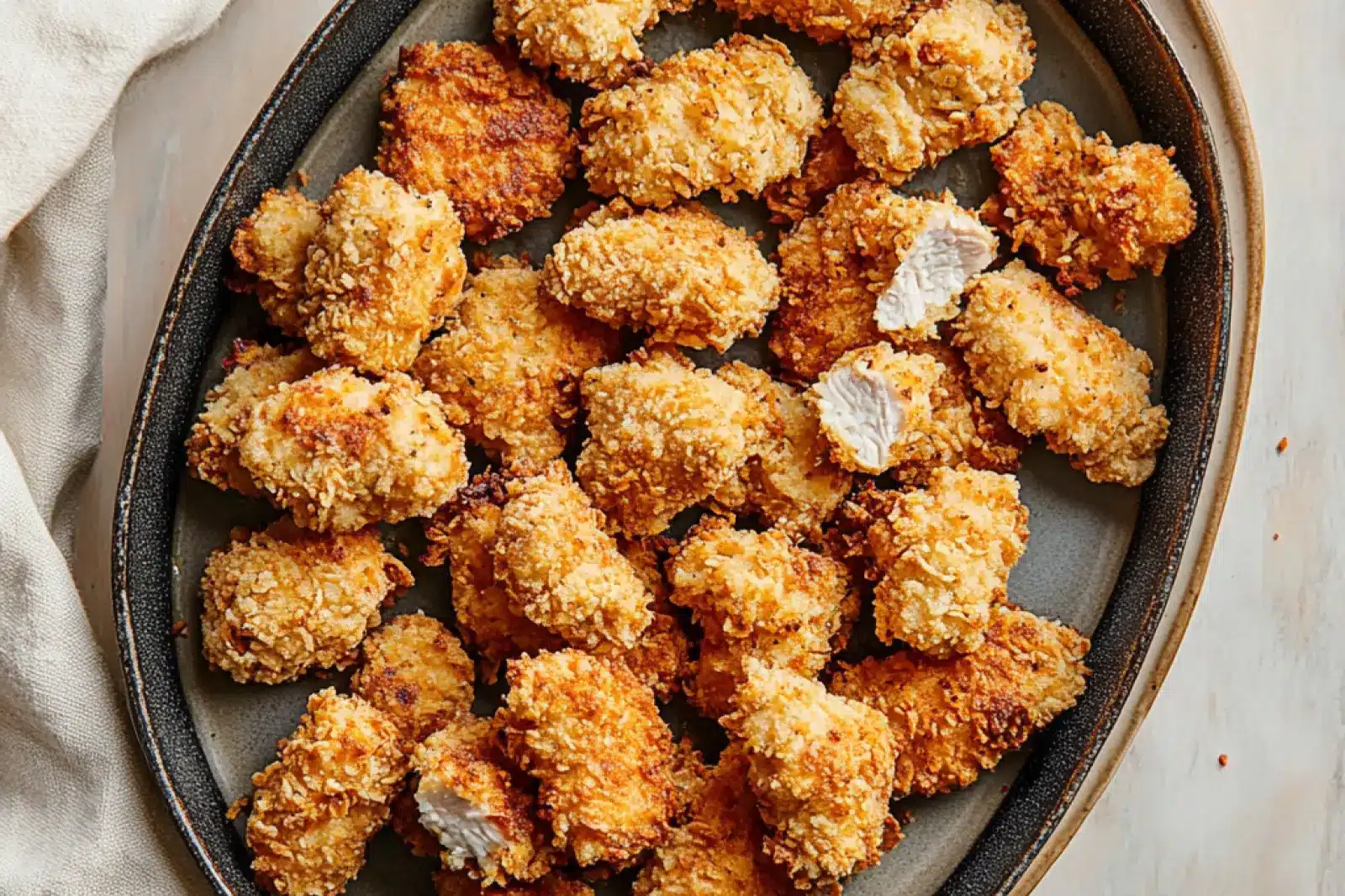 AIR FRYER CHICKEN NUGGETS WITH PANKO centered hero view, clean and uncluttered