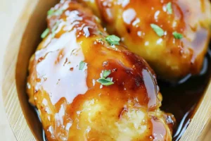 AIR FRYER EASTER CHICKEN THIGHS HONEY GLAZED centered hero view, clean and uncluttered