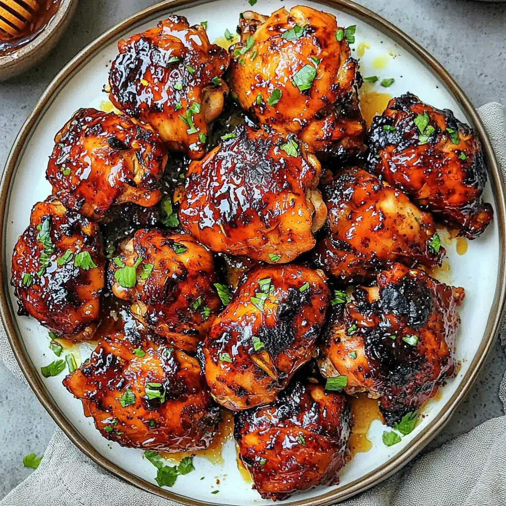 AIR FRYER HONEY GARLIC CHICKEN centered hero view, clean and uncluttered