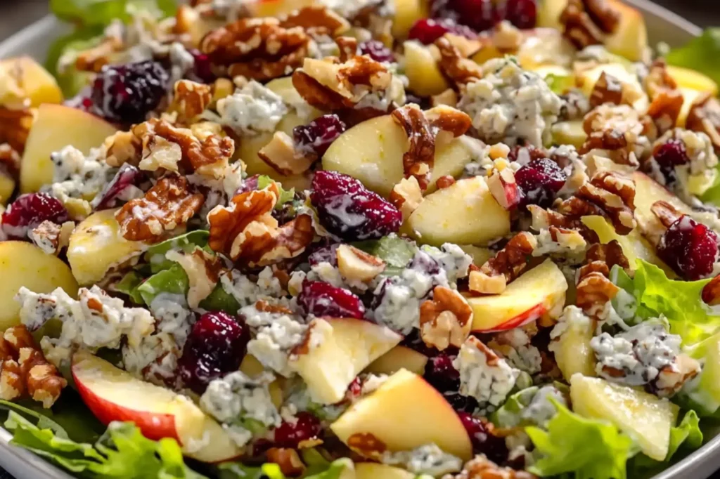 APPLE WALNUT CRANBERRY SALAD centered hero view, clean and uncluttered