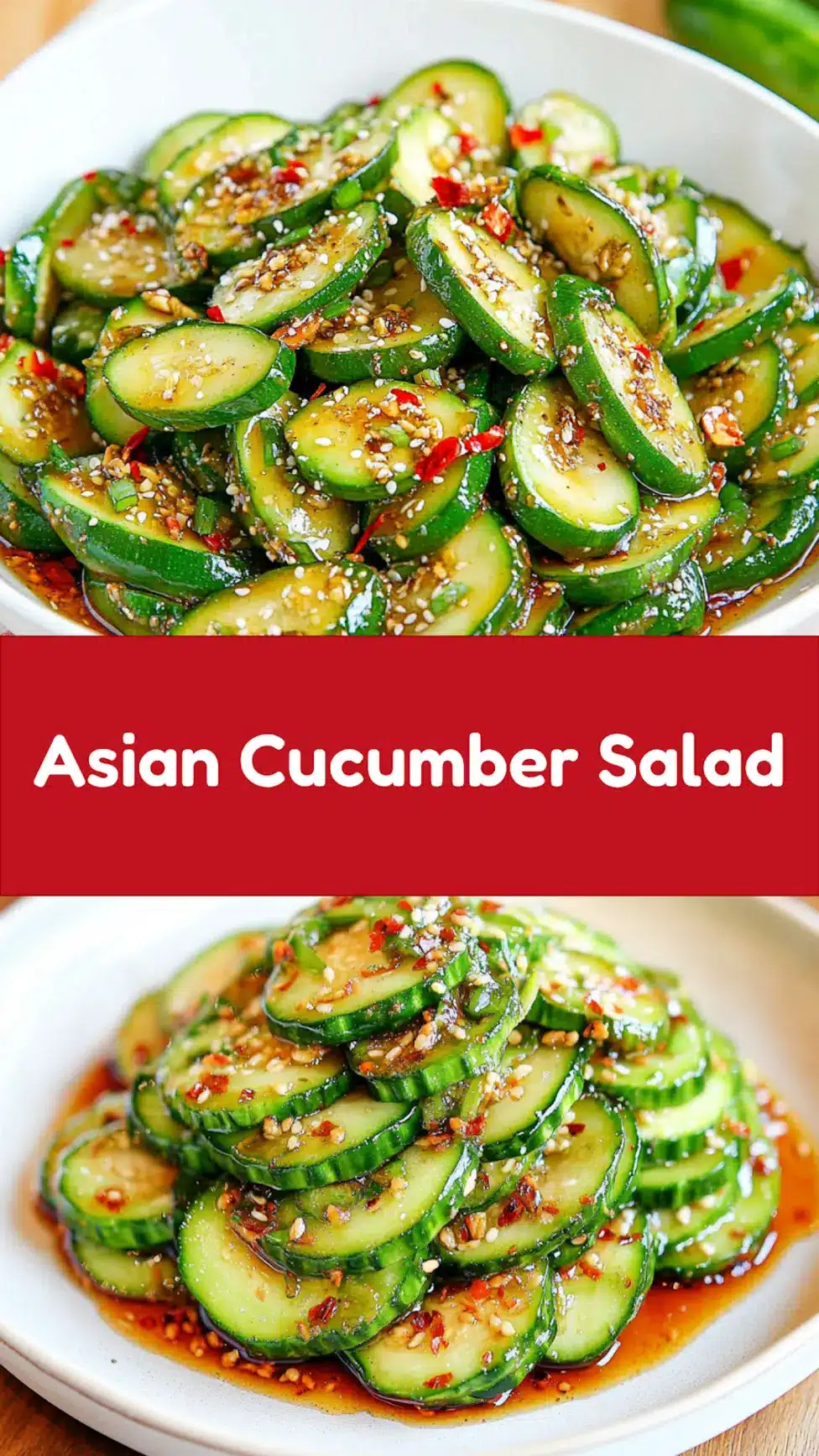 Asian Cucumber Salad TikTok Recipe Easy Fresh Dinner 7 Asian cucumber salad with spiral-cut cucumbers, sesame seeds, and green onions in dressing