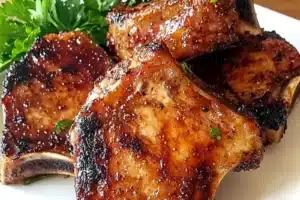 BEST DAMN AIR FRYER PORK CHOPS centered hero view, clean and uncluttered