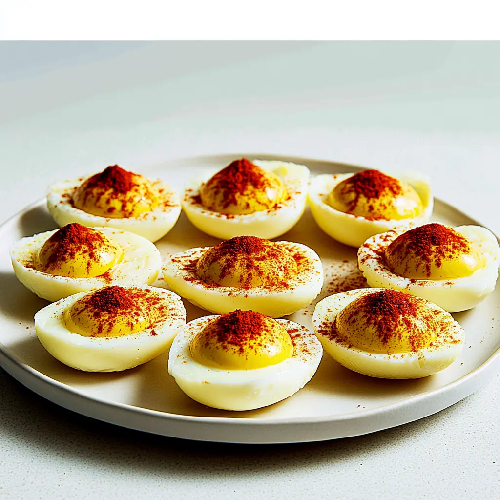 Best Deviled Eggs Recipe Easy Perfect Party Favorite 6 BEST DEVILED EGGS RECIPE centered hero view, clean and uncluttered