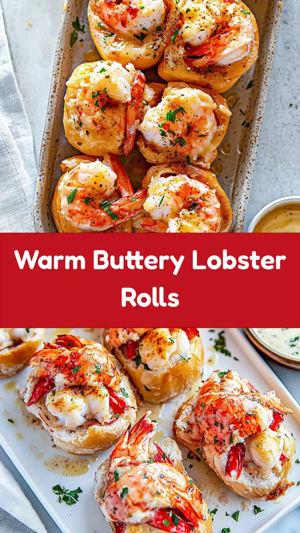 Best Ever Warm Buttery Lobster Rolls Easy Weeknight Dinner 7 BEST EVER WARM BUTTERY LOBSTER ROLLS centered hero view, clean and uncluttered_pin