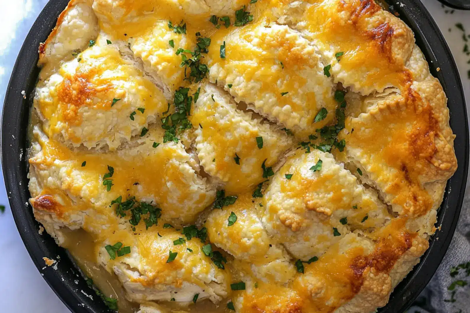 Cheddar Bay Biscuit Chicken Pot Pie Easy Weeknight Dinner