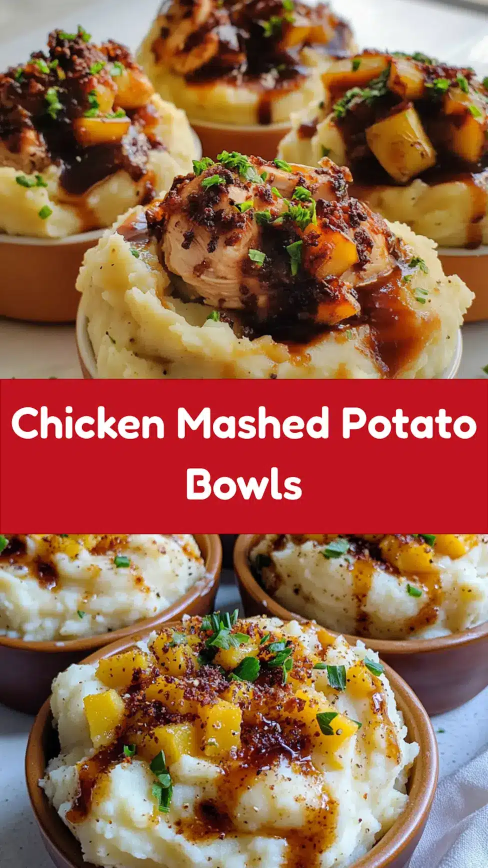 CHICKEN MASHED POTATO BOWLS centered hero view, clean and uncluttered