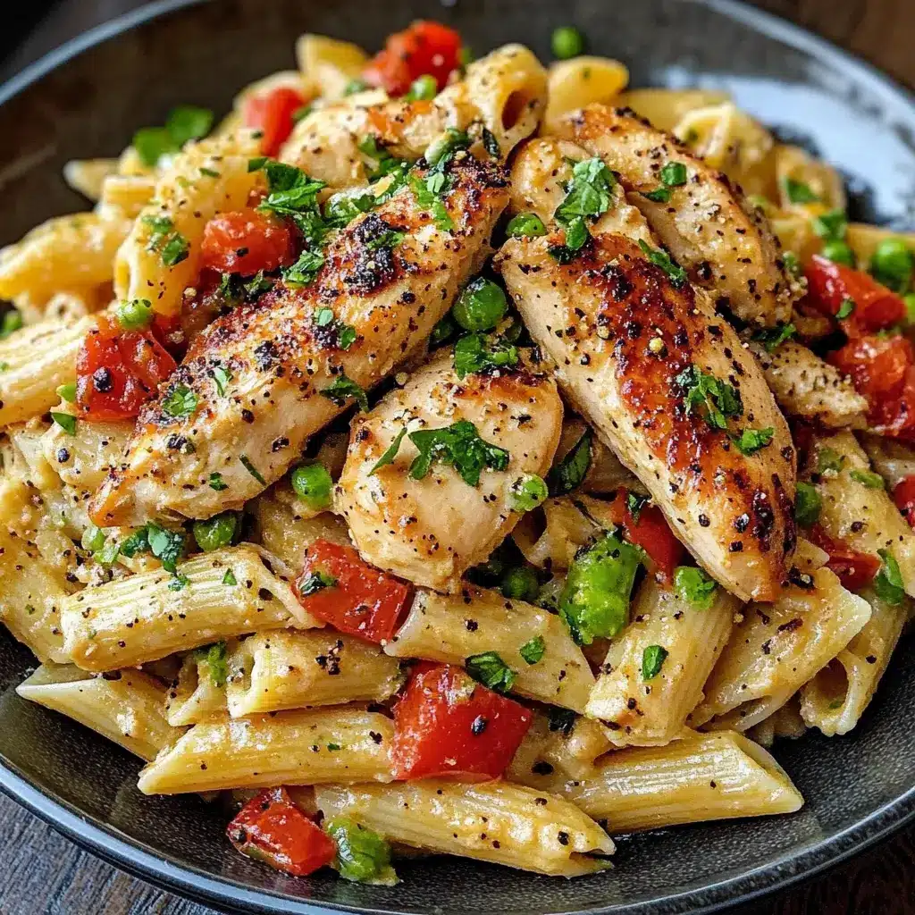 CHICKEN PASTA PRIMAVERA centered hero view, clean and uncluttered