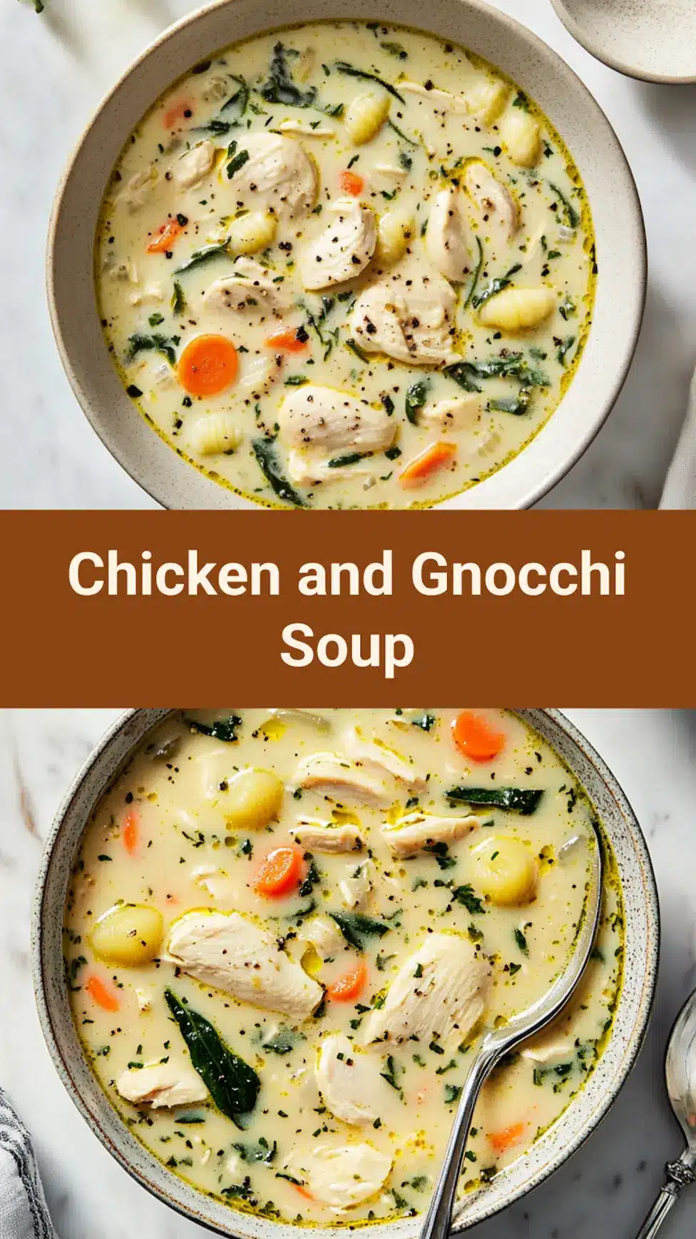 Copycat Olive Garden Chicken and Gnocchi Soup ready to share