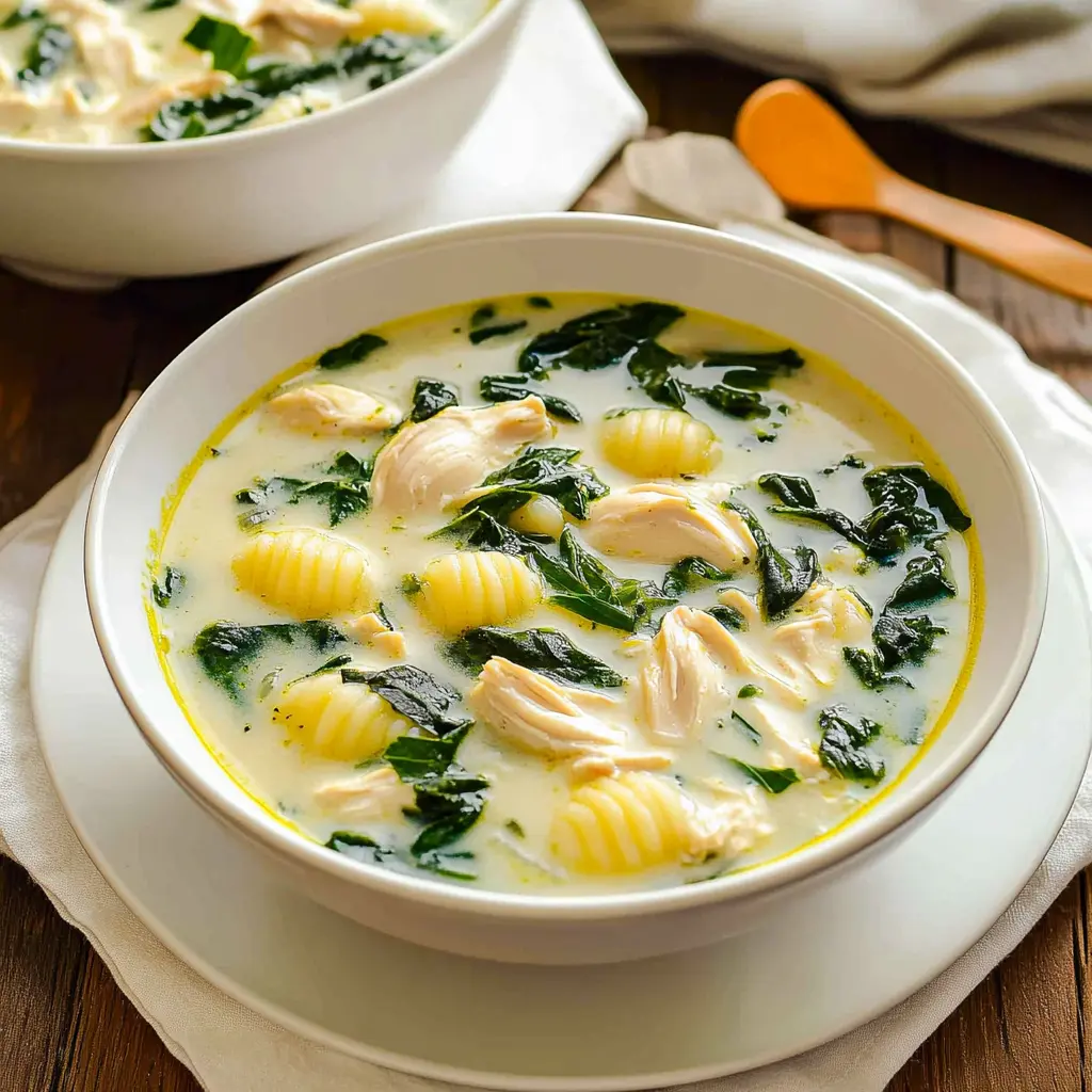 COPYCAT OLIVE GARDEN CHICKEN GNOCCHI SOUP centered hero view, clean and uncluttered