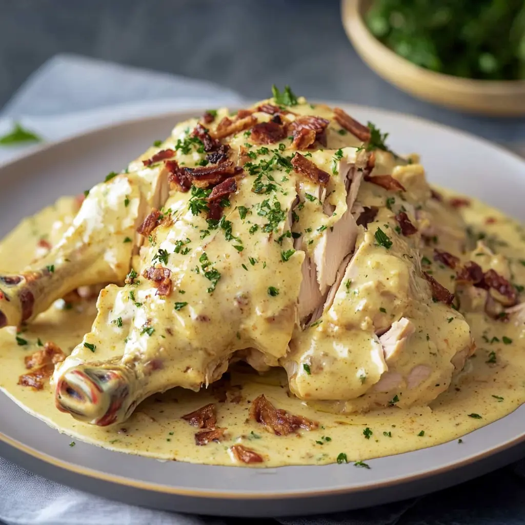 CROCK POT CRACK CHICKEN centered hero view, clean and uncluttered