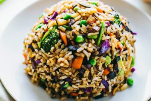 EXTRA VEGETABLE FRIED RICE centered hero view, clean and uncluttered
