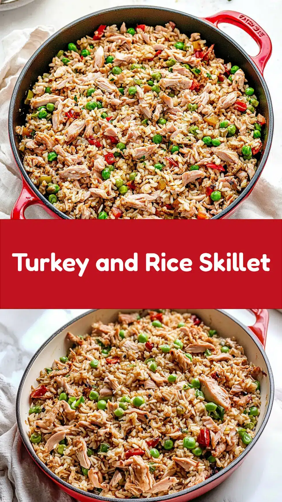Ground Turkey and Rice Skillet pin image, clean and uncluttered