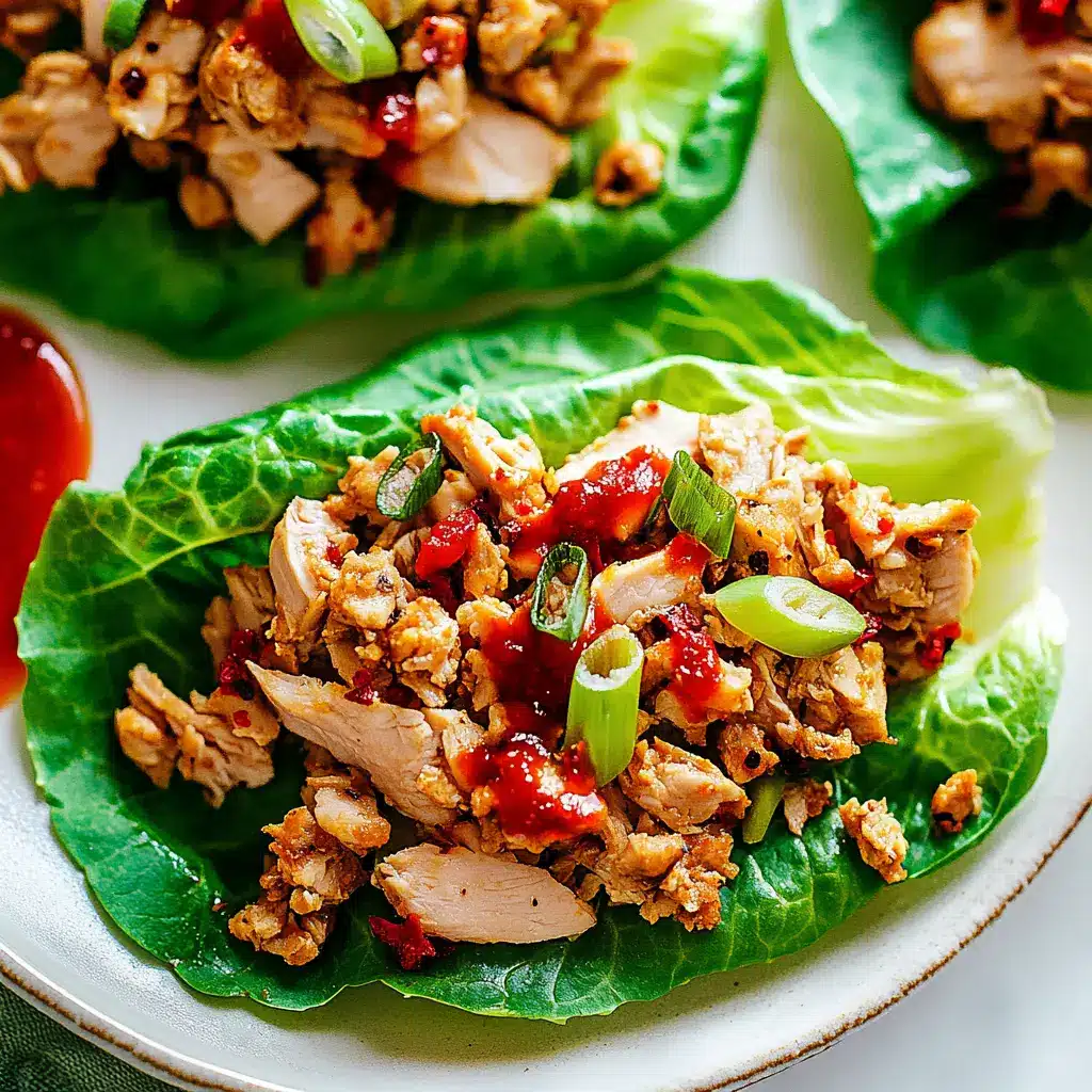 Ground turkey lettuce wraps centered hero view, clean and uncluttered