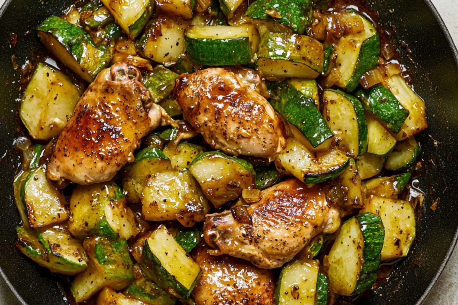Honey Garlic Chicken and Zucchini Skillet Easy Weeknight Dinner