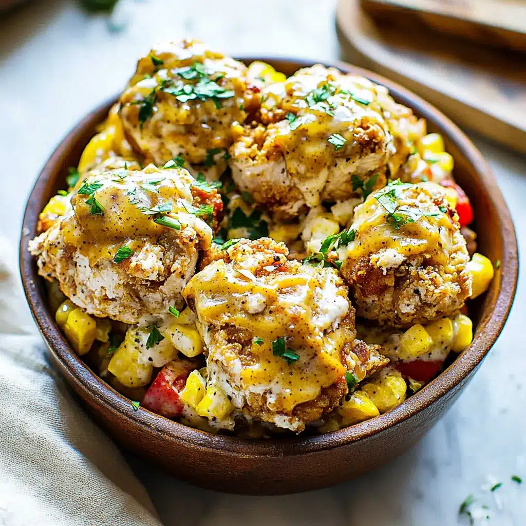 Honey Mustard Pretzel Chicken Bowls Satisfying Easy Dinner 6 Honey Mustard Pretzel Chicken Bowls with golden crispy chicken, fresh vegetables, and tangy sauce