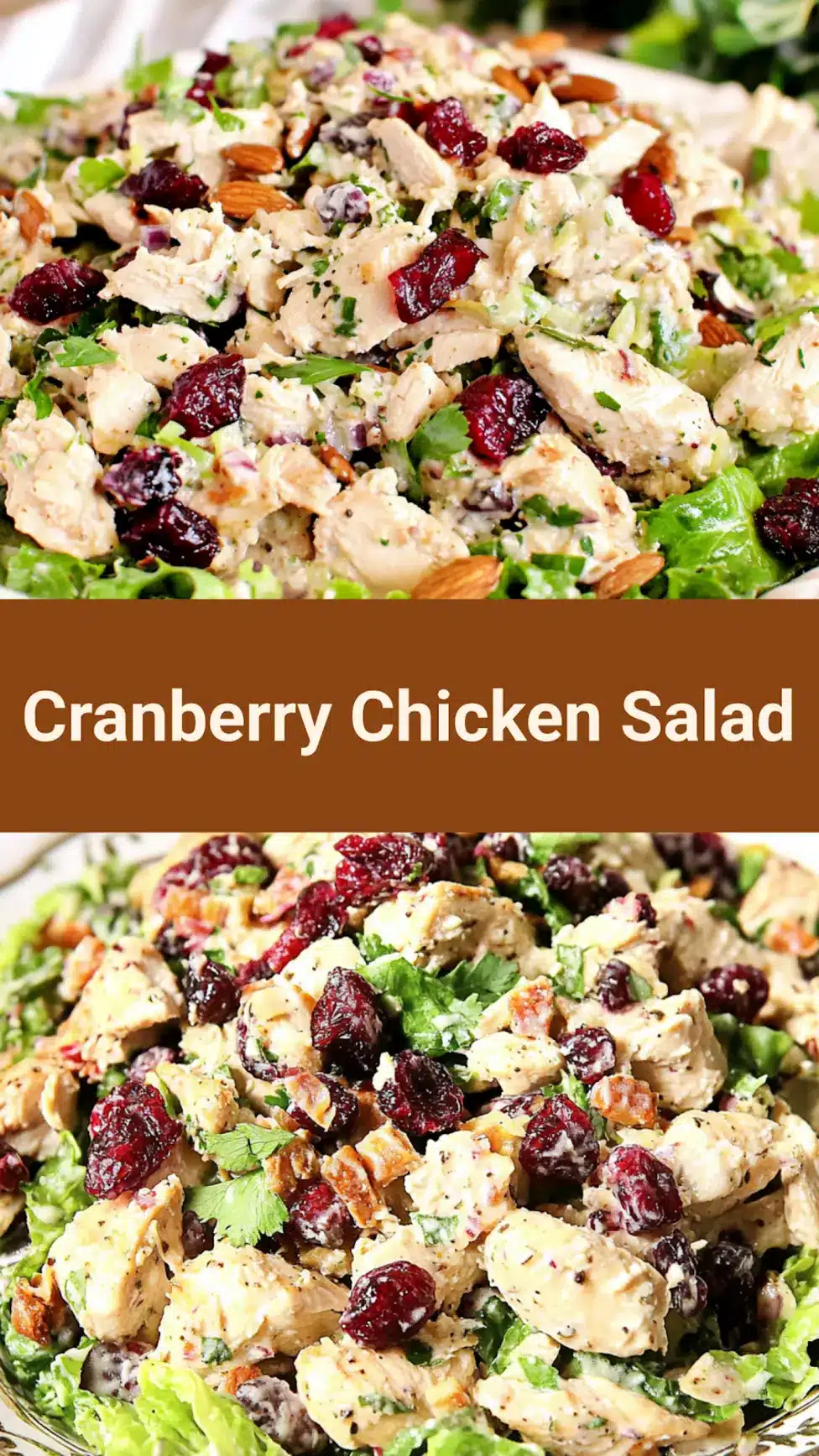 Keto Cranberry Chicken Salad Pinterest pin with recipe title and vibrant presentation