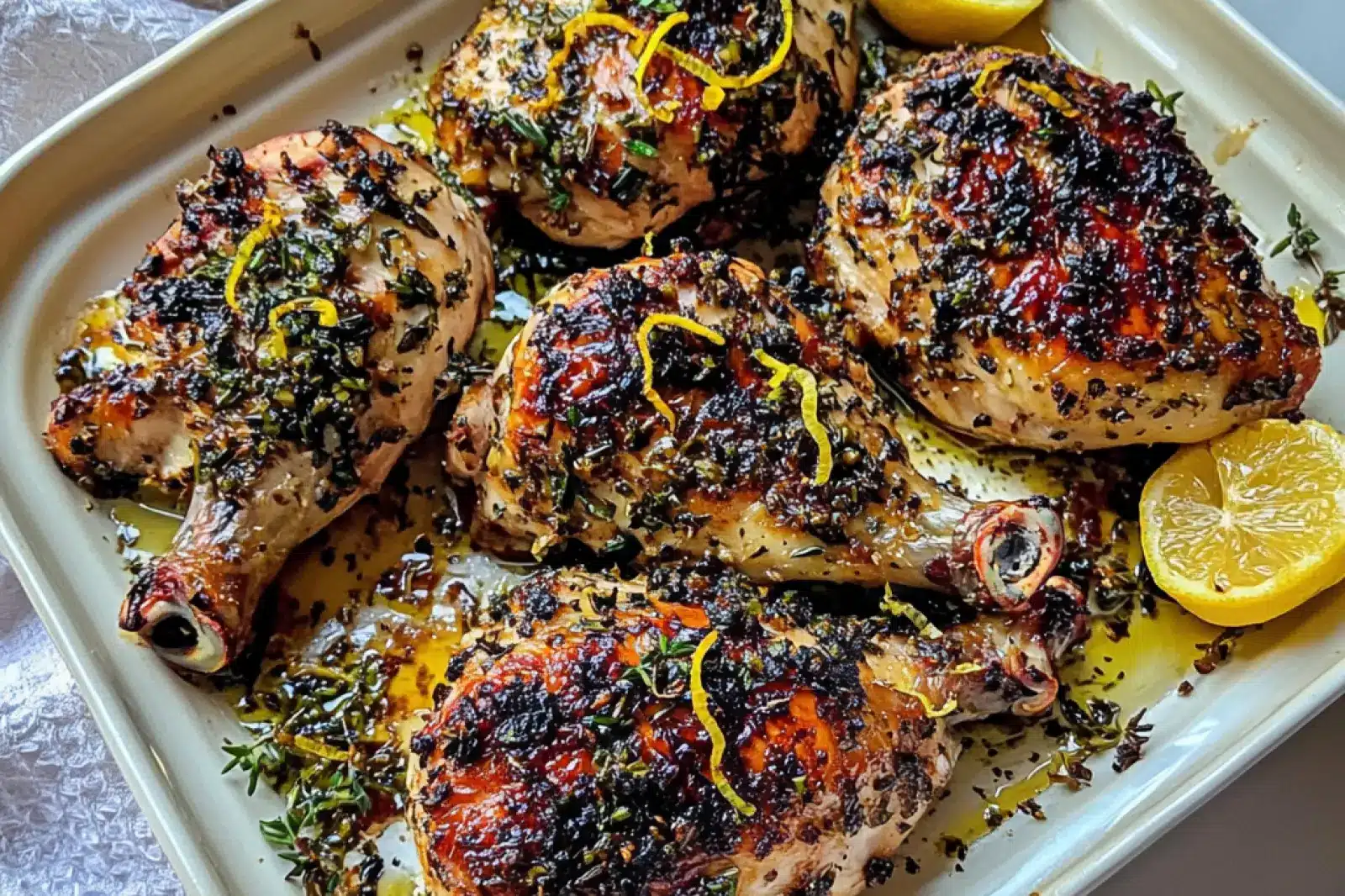Lemon Herb Roasted Chicken Thighs Spring Fresh Easy Comfort