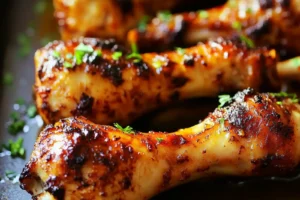 Oven Baked Chicken Drumsticks Easy Weeknight Dinner OVEN BAKED CHICKEN DRUMSTICKS centered hero view, clean and uncluttered