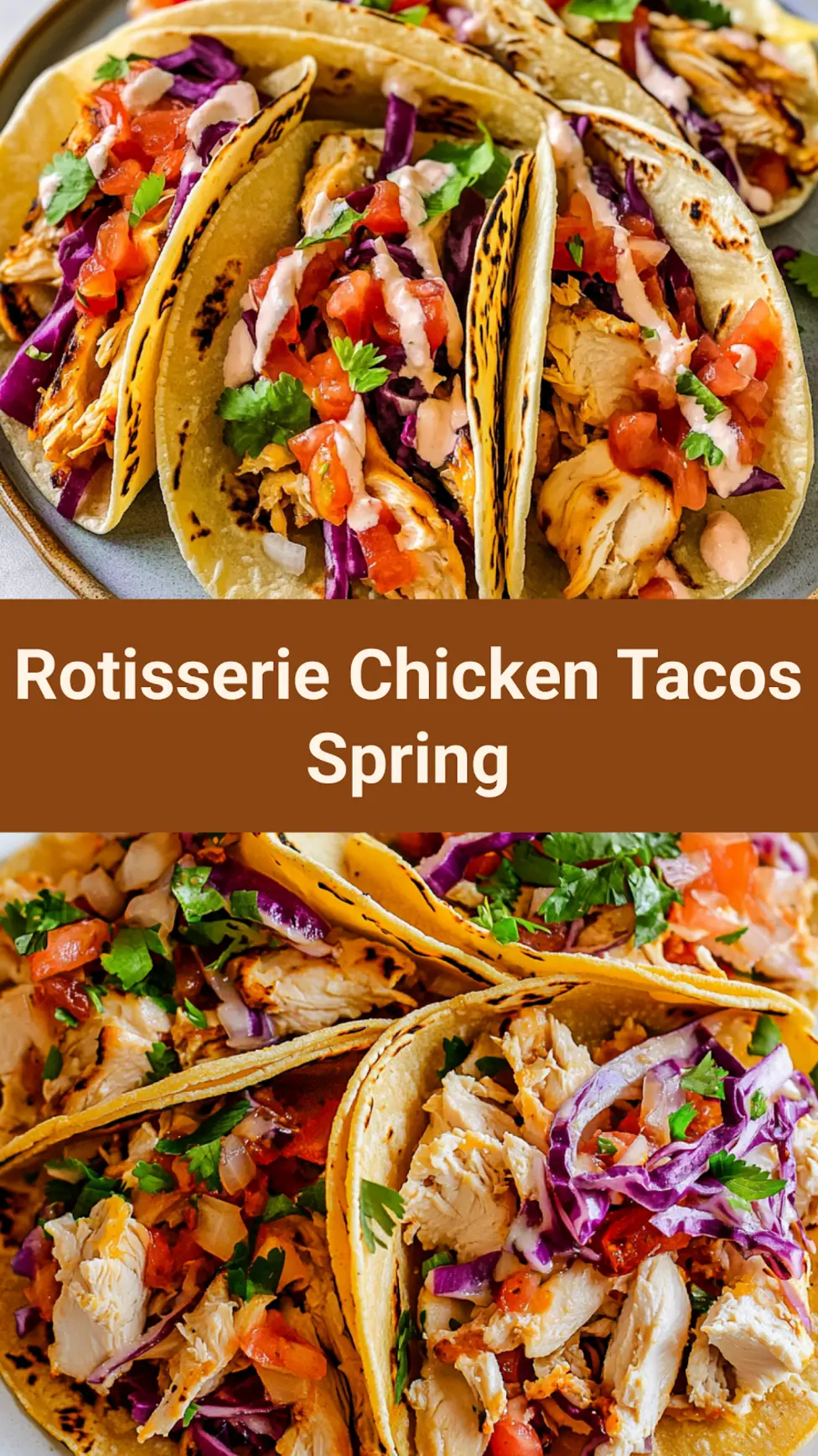 Leftover Rotisserie Chicken Tacos Spring Fresh and Delicious 7 ROTISSERIE CHICKEN TACOS SPRING recipe, served and ready to eat, easy homemade dinner