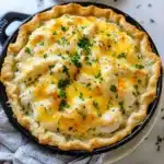 CHEDDAR BAY BISCUIT CHICKEN POT PIE centered hero view, clean and uncluttered