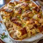 CHICKEN BUBBLE BISCUIT BAKE CASSEROLE centered hero view, clean and uncluttered